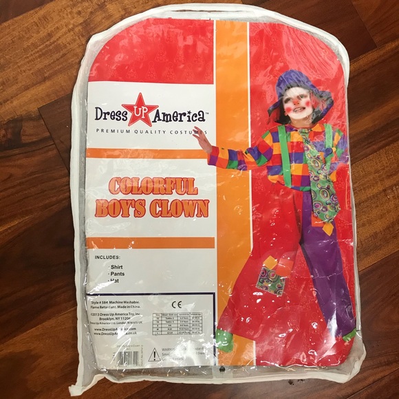 EUC Boy’s sz L (12-14), Colorful Clown Costume - Picture 1 of 16